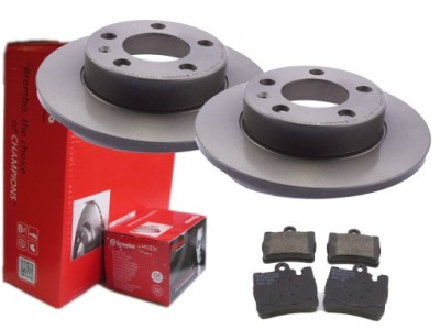 Гальмівні диски + гальмівні колодки brembo задня mercedes s w220 фото №1