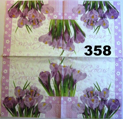 Serwetki do decoupage-1szt-KWIATY- KROKUSY -NR 358