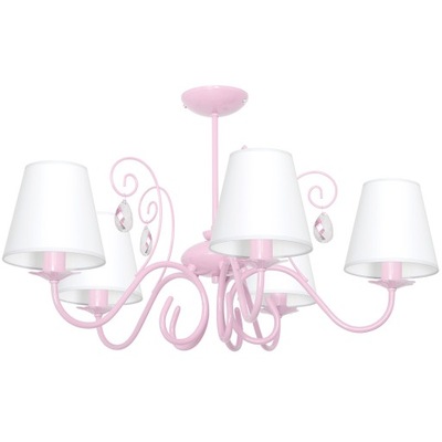 Dziecięca lampa sufitowa różowa SARA PINK 5xE14