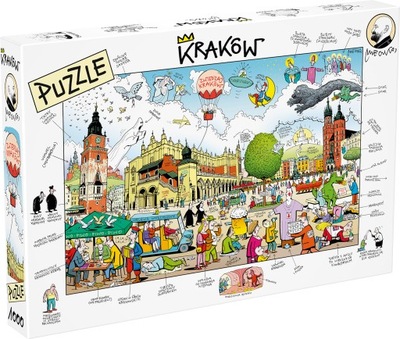 Puzzle 1000 elementów - Kraków, rysunek A. Mleczko