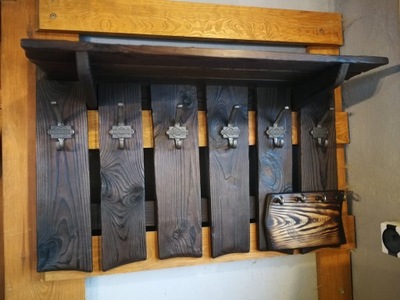Wieszak drewniany vintage rustykalny loft