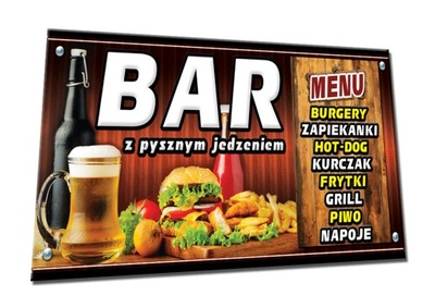 BANER BAR PUB PIWO WINOW WÓDKA nalewak jedzenie