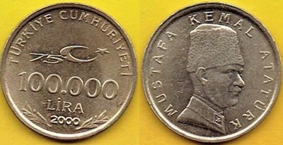 Turcja 100 000 Lira 2000 r.