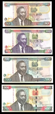 KENIA KENYA 50 100 200 500 Shillings 2008 UNC