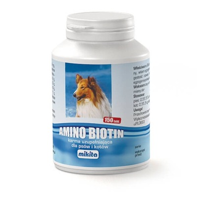 MIKITA AMINO BIOTYN 150 TABLETKI 150 SZT NA SIERŚĆ