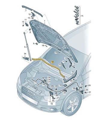 УПЛОТНИТЕЛЬ КАБІНЫ ДВИГАТЕЛЯ ПОД MASKĄ ПЕРЕД AUDI Q3