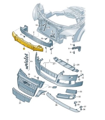 Пена абсорбер бампер перед audi tts фото №1