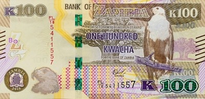 ZAMBIA 100 Kwacha 2018 P-61NOWOŚĆ UNC