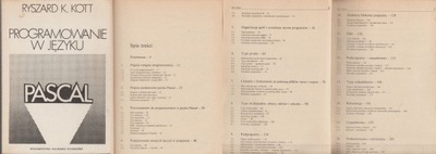 PROGRAMOWANIE W JĘZYKU PASCAL Ryszard K. Kott