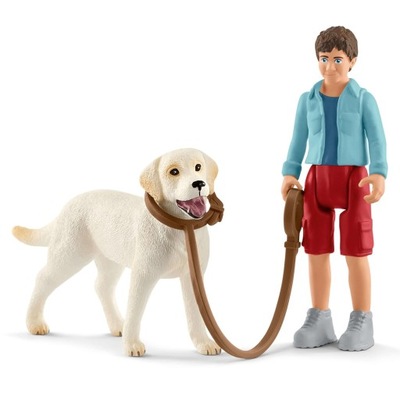 SCHLEICH 42478 PIES LABRADOR RETRIVER NA SPACERZE