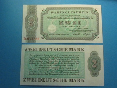 Niemcy Banknot 2 Mark 1958 ! UNC Bethel