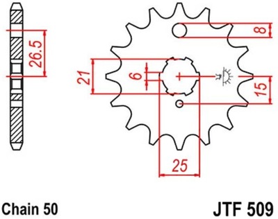 ЗУБЧАТКА ПЕРЕДНЯЯ JT F509 15 KAWASAKI Z 440 A LTD