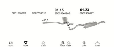 SILENCIADOR TERMINAL VW A4 1,9TDI 95- POLMO  