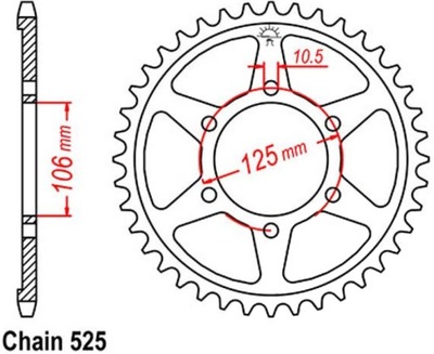 ЗУБЧАТКА ЗАДНЯ ESJOT 37-50Z TRIUMPH BONNEVILLE 1200