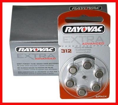 Baterie do aparatów słuchowych Rayovac 312 60 szt
