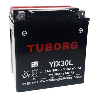 AKUMULIATORIUS TUBORG YIX30L 30AH 430A AGM 