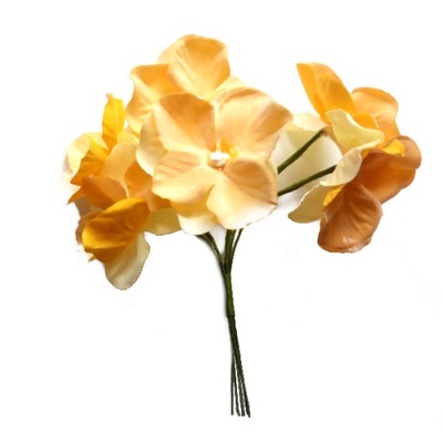 Hortensje ŻÓŁTE - materiałowe kwiatuszki 6szt