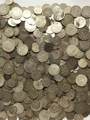 Zestaw 50 szt. srebrnych monet - miks
