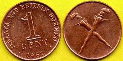 Borneo Brytyjskie 1 Cent 1962 r.