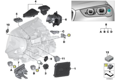 Bmw регулировка кронштейн фара f20 f30 f36 фото №1