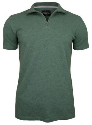 Elegancka Zielona Koszulka na Stójce -CHIAO- XL