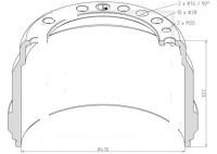 BŪGNINIAI STABDŽIAI STABDŽIŲ VOLVO 410*307 OKL. 225MM 