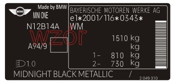 PLATE / STICKER INFORMATION CODE MINI  