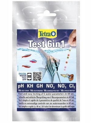 Tetra TEST 6in1 10szt pH gH kH NO2 NO3 CL2 6w1