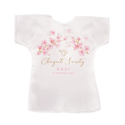 SZATKA na Chrzest z imieniem Różowe Magnolie