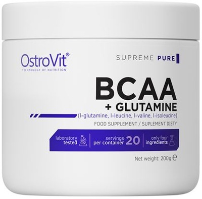 OstroVit BCAA +Glutamine Glutamina aminkowasy 200g