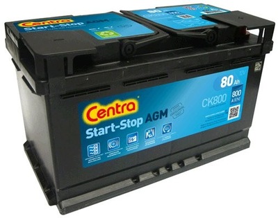 АККУМУЛЯТОР CENTRA CK800 AGM 80AH/800A 12V P+ EXIDE