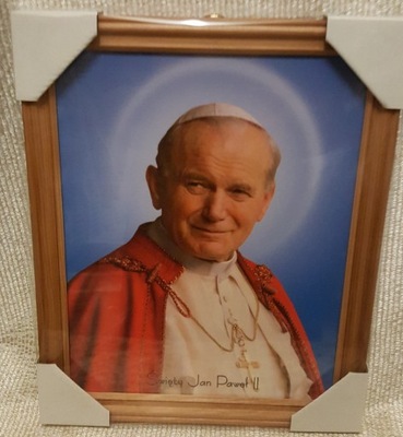 Obraz Święty Jan Paweł II 18x13 szkło