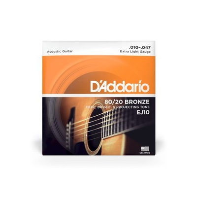 Struny do gitary akustycznej D'Addario 10-47 EJ10