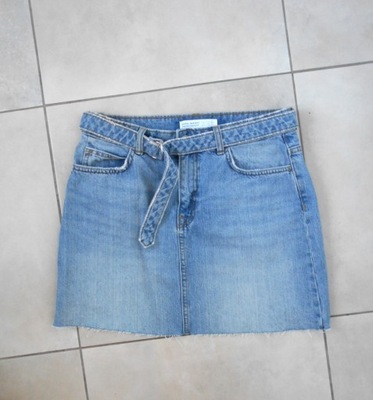 Zara spódniczka mini jeansowa jeans pasek