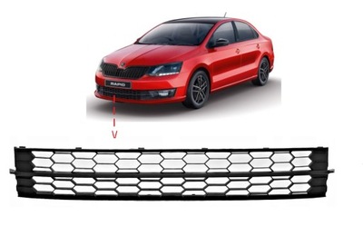 Решітка радіатора решітка радіатора середина перед skoda rapid 2012-2018 фото №1