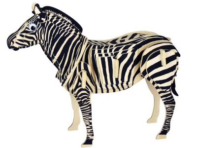 PUZZLE DREWNIANE 3D PRZESTRZENNE ZEBRA