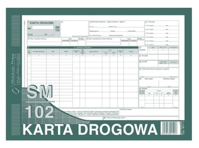 801-1N KARTA DROGOWA SM/102 NUMEROWANA SAMOCHÓD