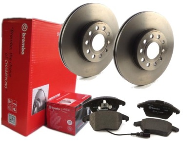 Тормозные диски тормозные колодки brembo перед vw touran golf v vi eos фото №1
