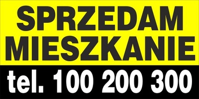 BANER SPRZEDAM DOM/MIESZKANIE/DZIAŁKĘ 100x200cm