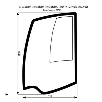 VENTANAS DE PUERTA IZQUIERDA TEREX TC 210 225 TW 140 160 190  