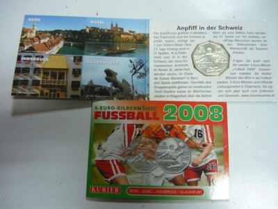 Austria 5 euro 2008 MONETA NAPASTNIK FUSSBALL