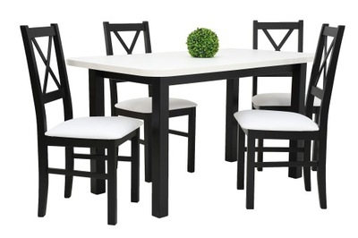 zestaw mebli skandynawski styl stół i krzesła