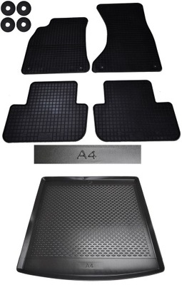 AUDI A4 B8 UNIVERSAL (2007-2015) MATS RUBBER BEZZAPACHOWE + MAT BOOT  