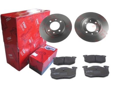 Тормозные диски тормозные колодки trw задняя peugeot 106 206 306 фото №1