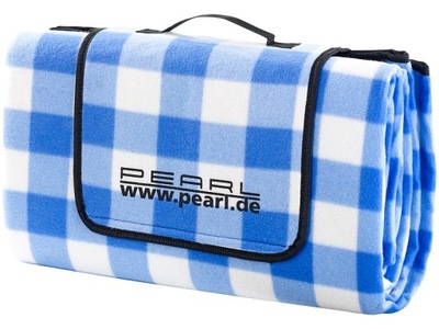 Koc piknikowy 200 x 175 cm niebieski krata Pearl