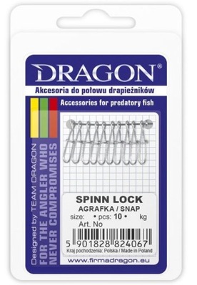 Agrafki Dragon Spinn Lock nr 12 opk. 10szt