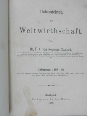 Uebersichten der Weltwirthschaft 1887