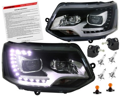 Vw transporter t5 09-15 лампи фари led drl фото №1