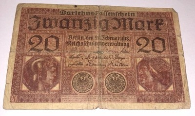 Banknot 20 marek 1918r