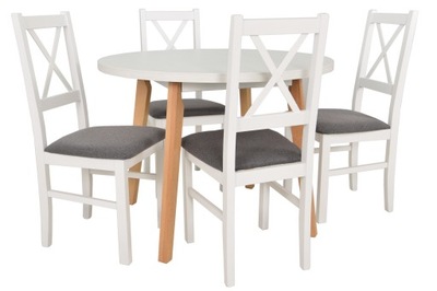 Stół kuchenny i komplet 4 krzeseł DREWNO BUKOWE